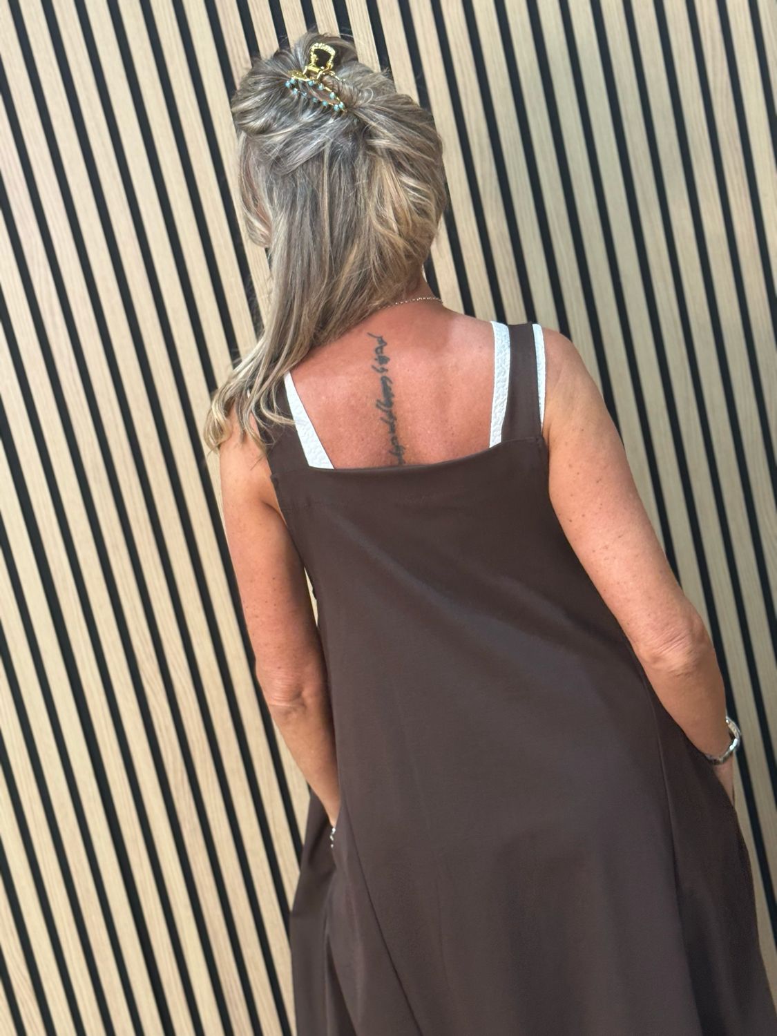 Cara - Utility Pinafore Dress - Chocolate
