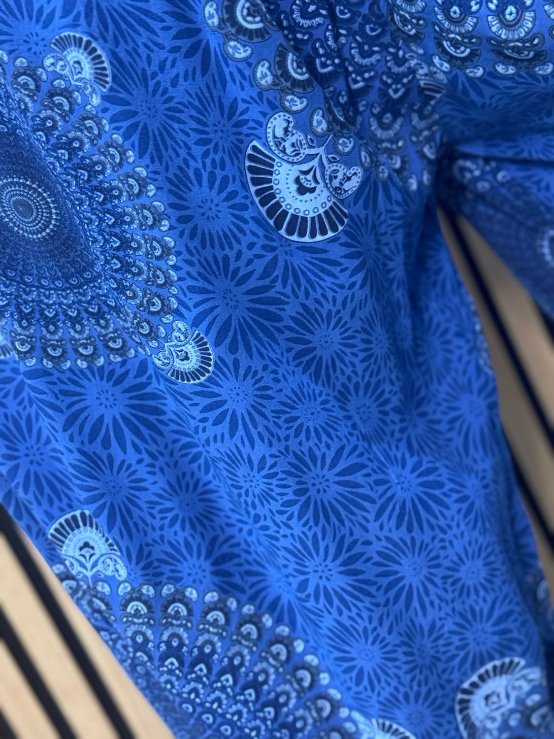 Relaxed Printed Harem Pants - Royal Blue