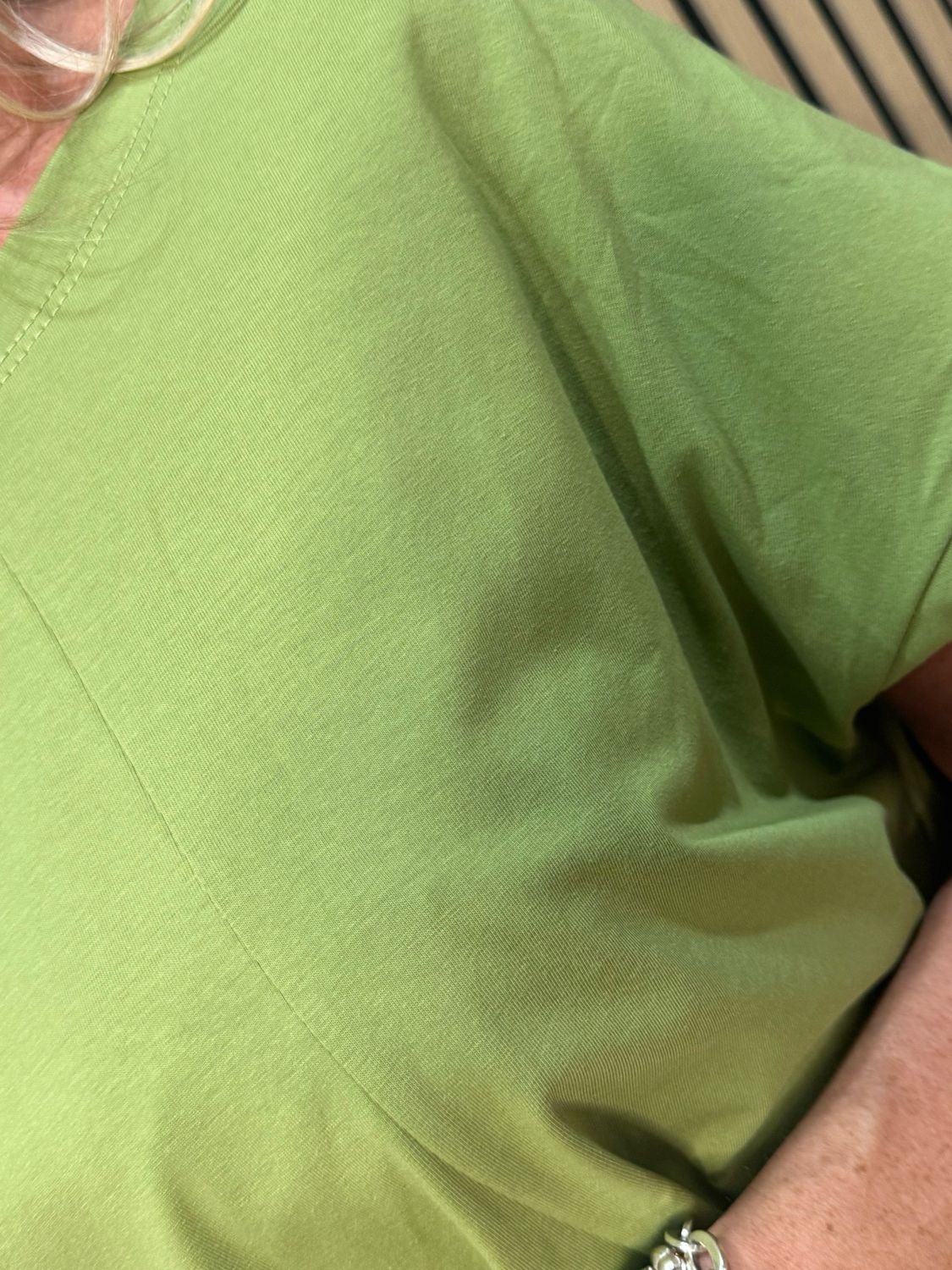 Asymmetric Button Detail Top - Green
