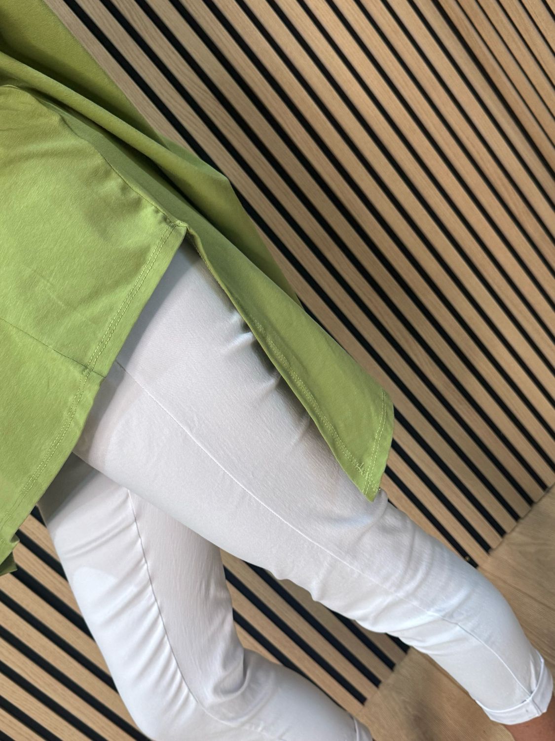Asymmetric Button Detail Top - Green