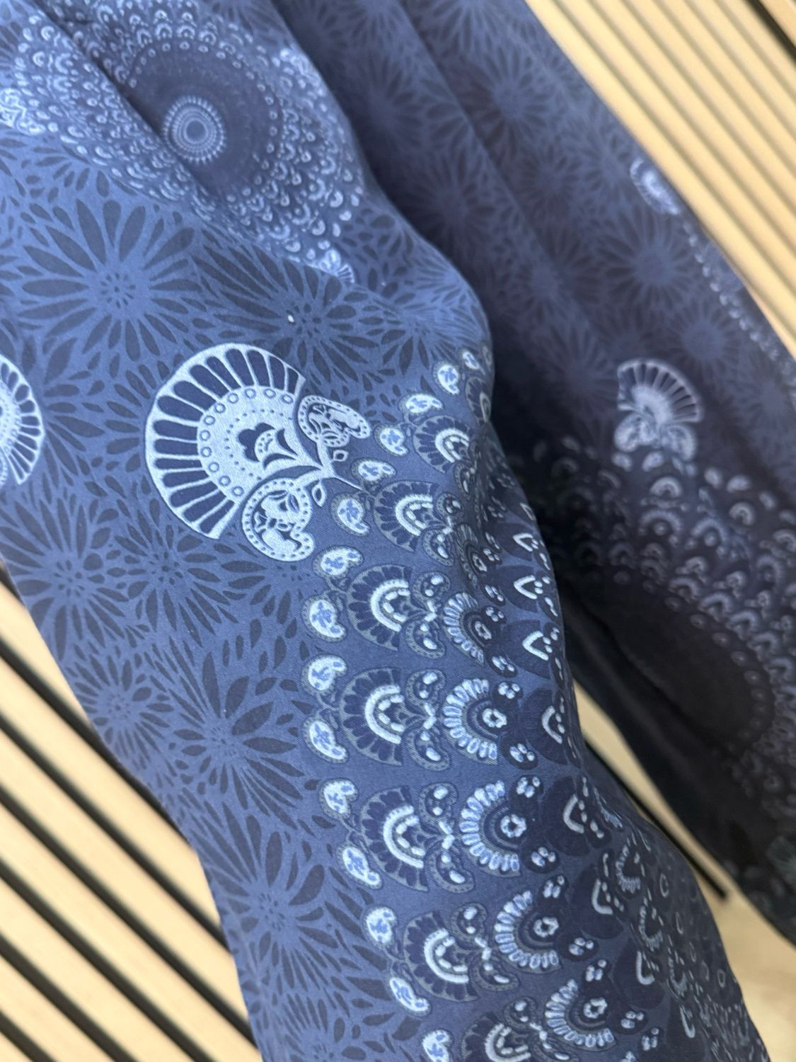 Relaxed Printed Harem Pants - Navy