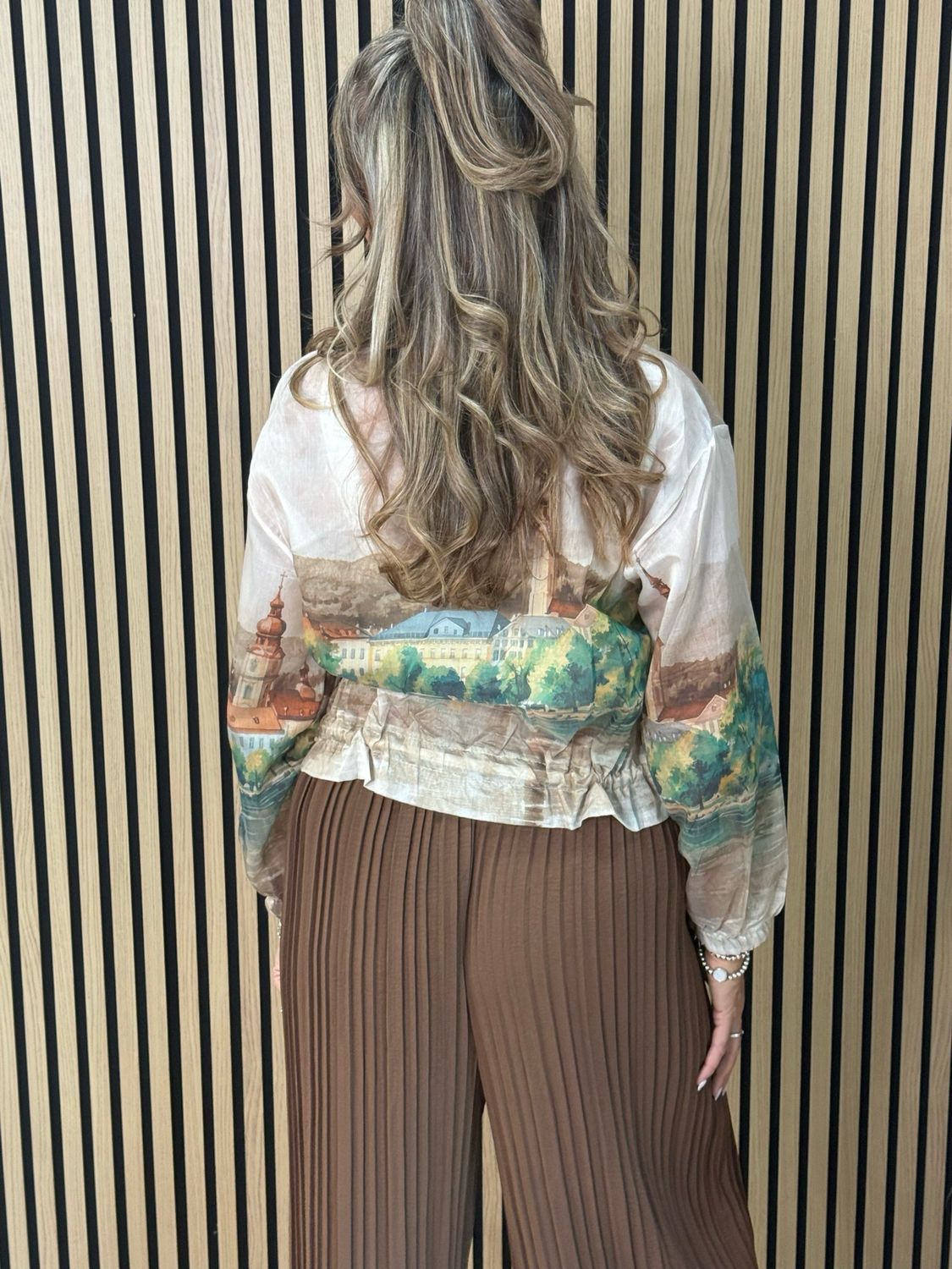 Wide Leg Pleated Trousers - Chocolate