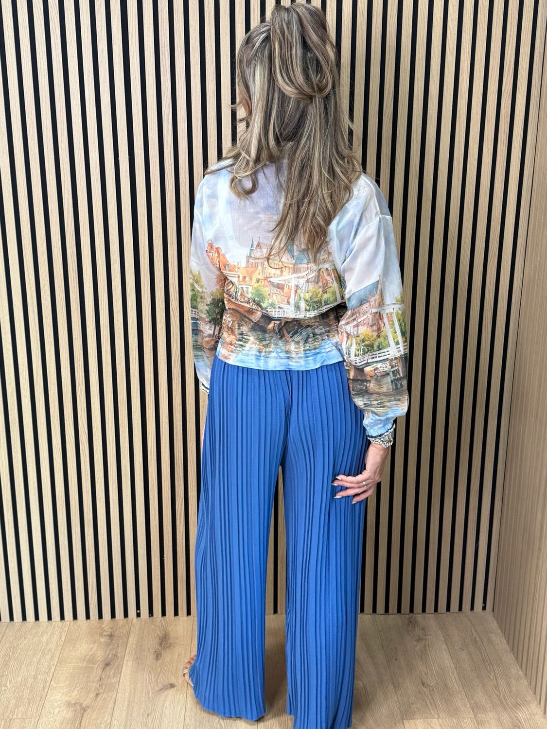 Cote D Azur Print Zip Jacket - Blue
