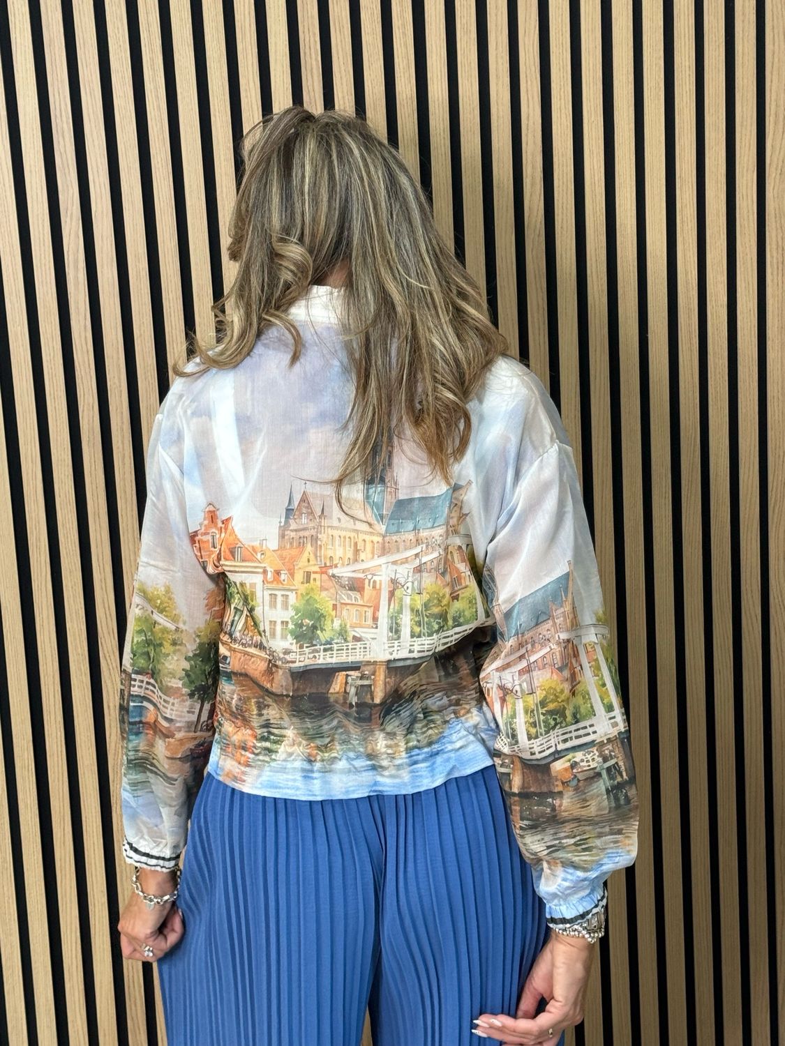 Cote D Azur Print Zip Jacket - Blue