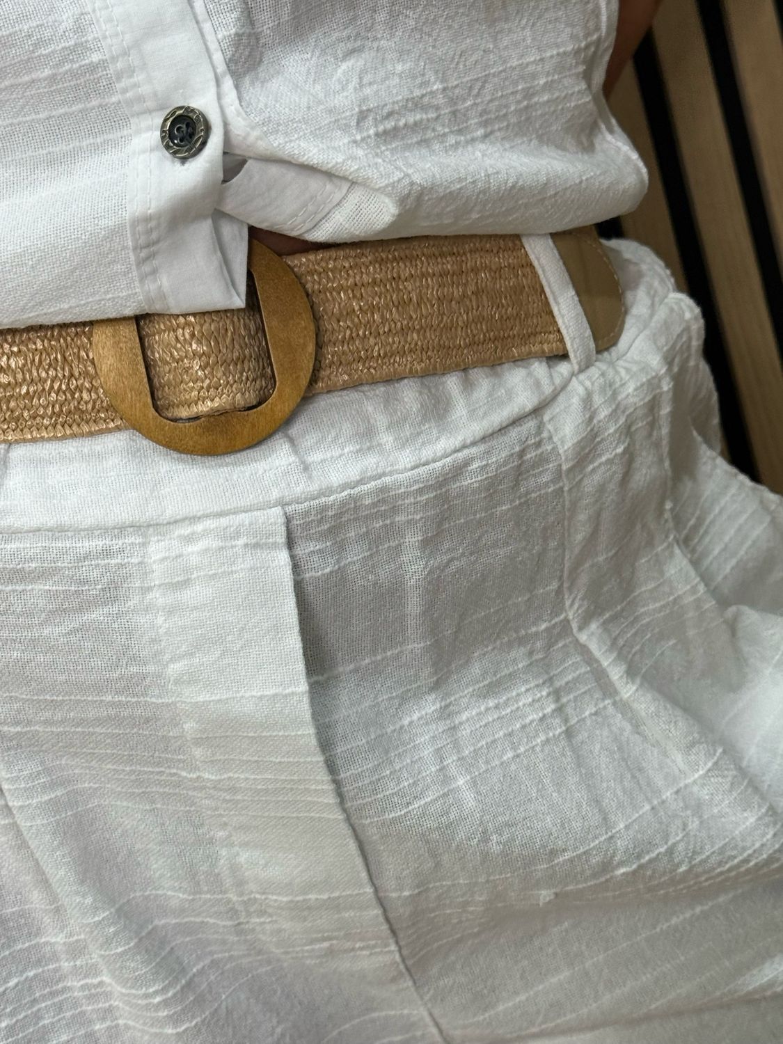 Textured Cotton Co-Ord Set - White