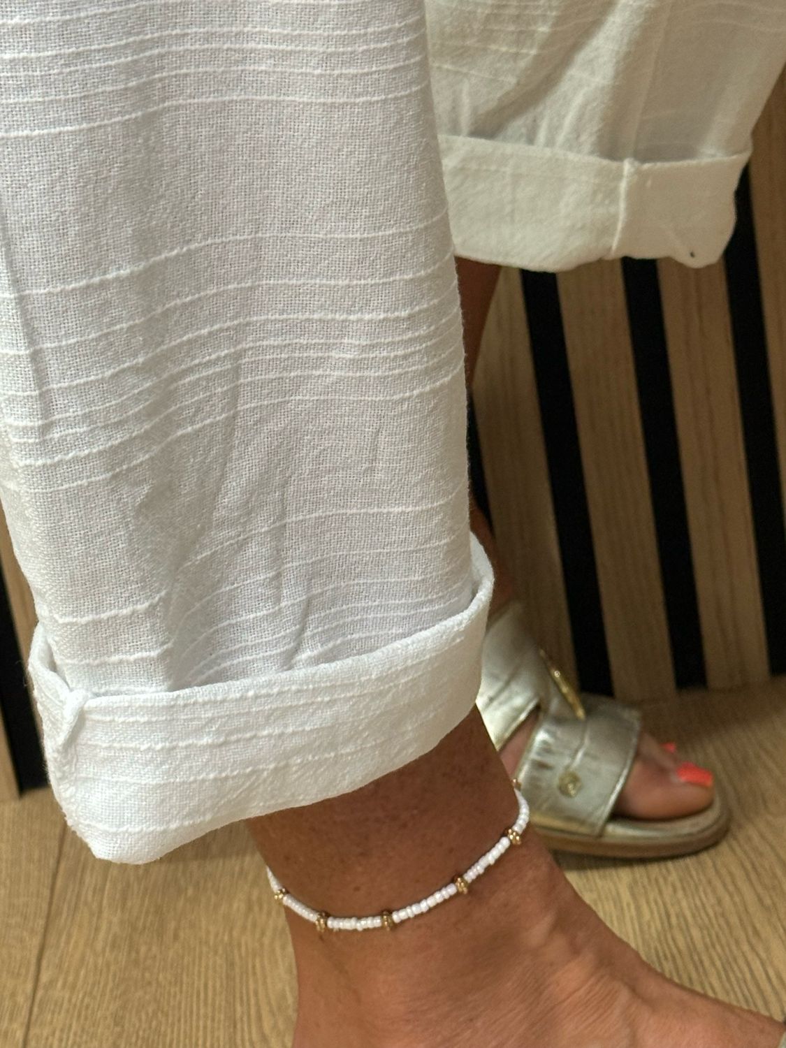 Textured Cotton Co-Ord Set - White
