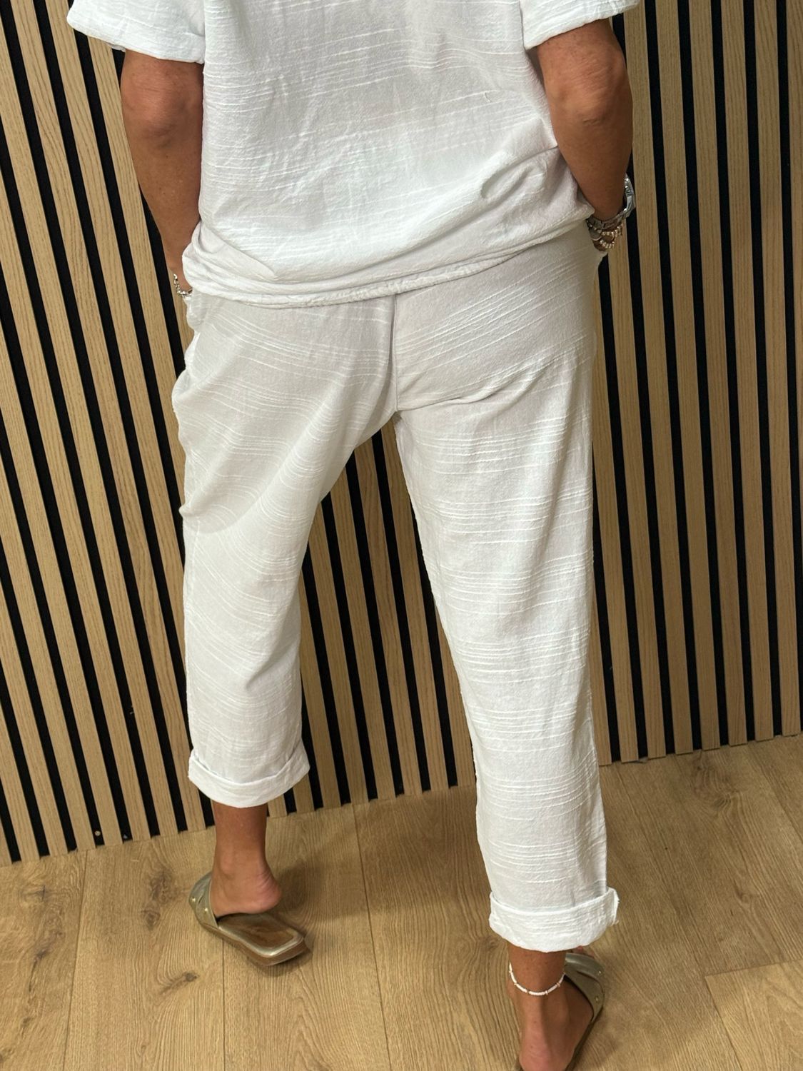 Textured Cotton Co-Ord Set - White