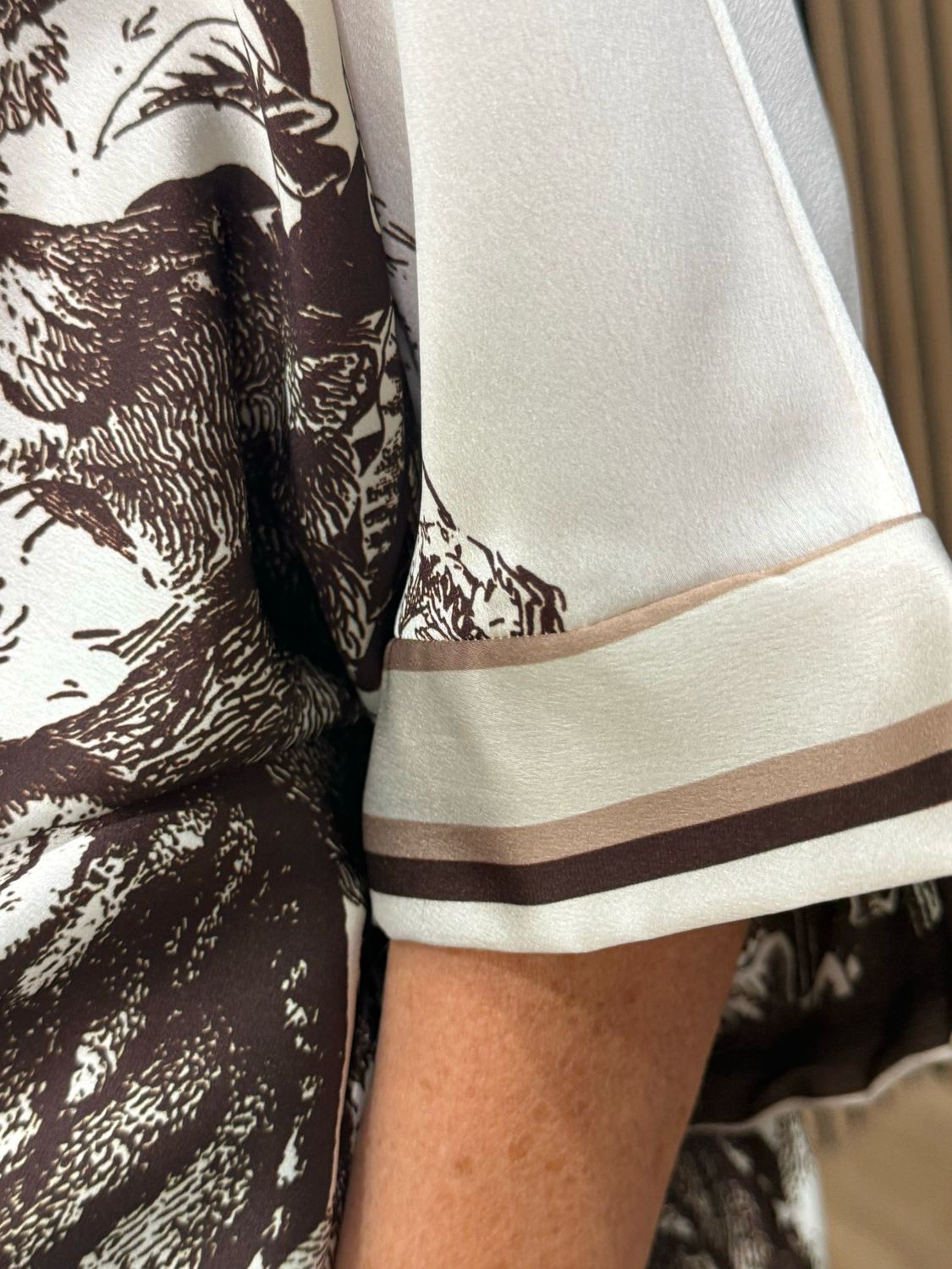 Printed Satin Co-Ord Set - Chocolate