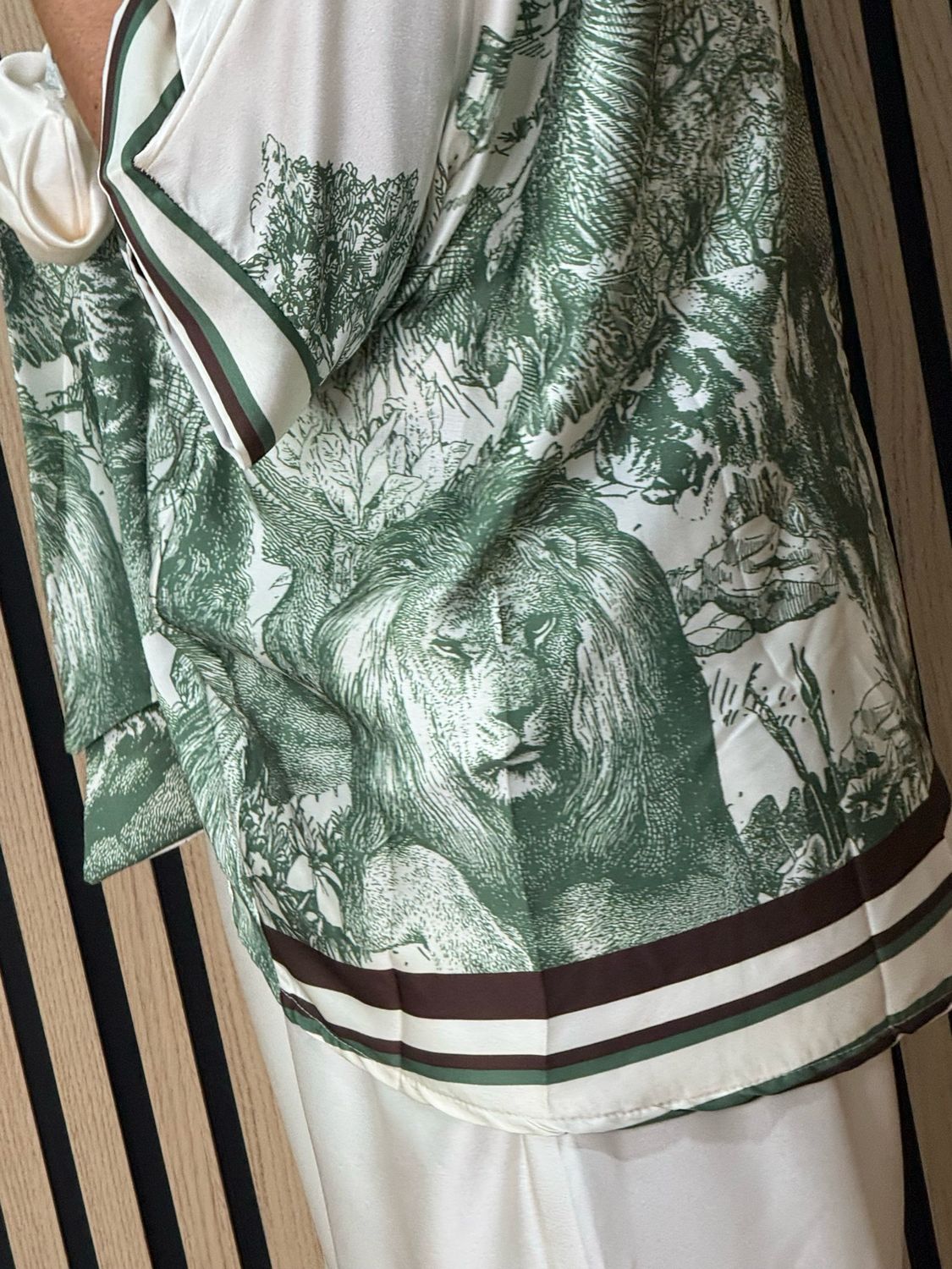 Printed Satin Co-Ord Set - Green