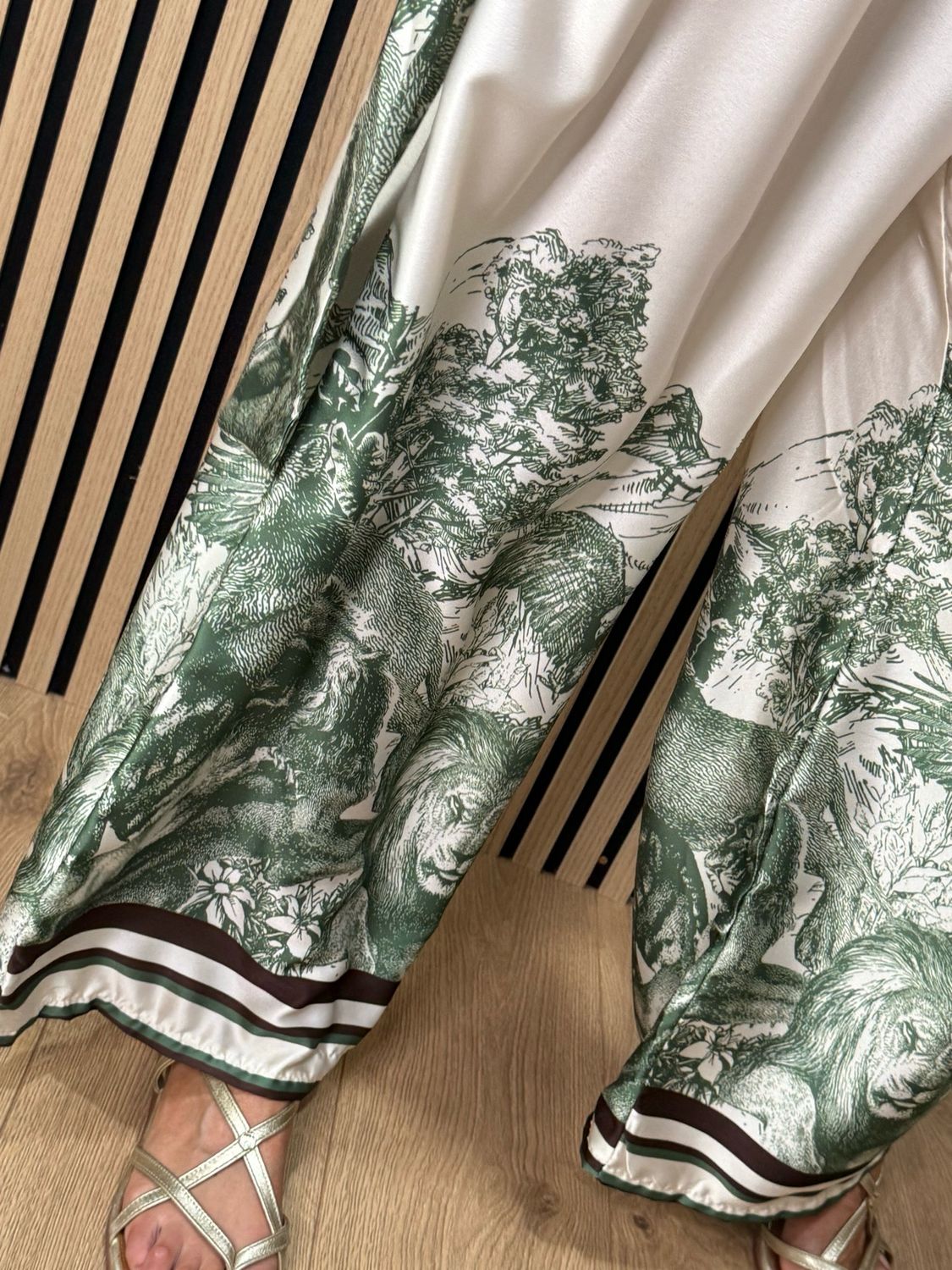 Printed Satin Co-Ord Set - Green