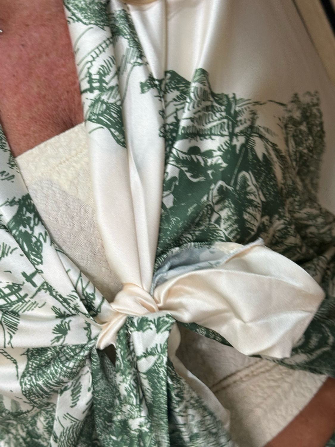 Printed Satin Co-Ord Set - Green