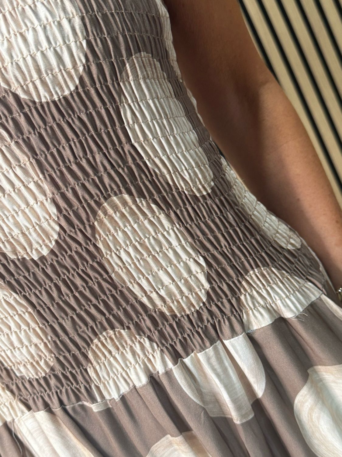 Printed Silk Blend Jumpsuit - Taupe