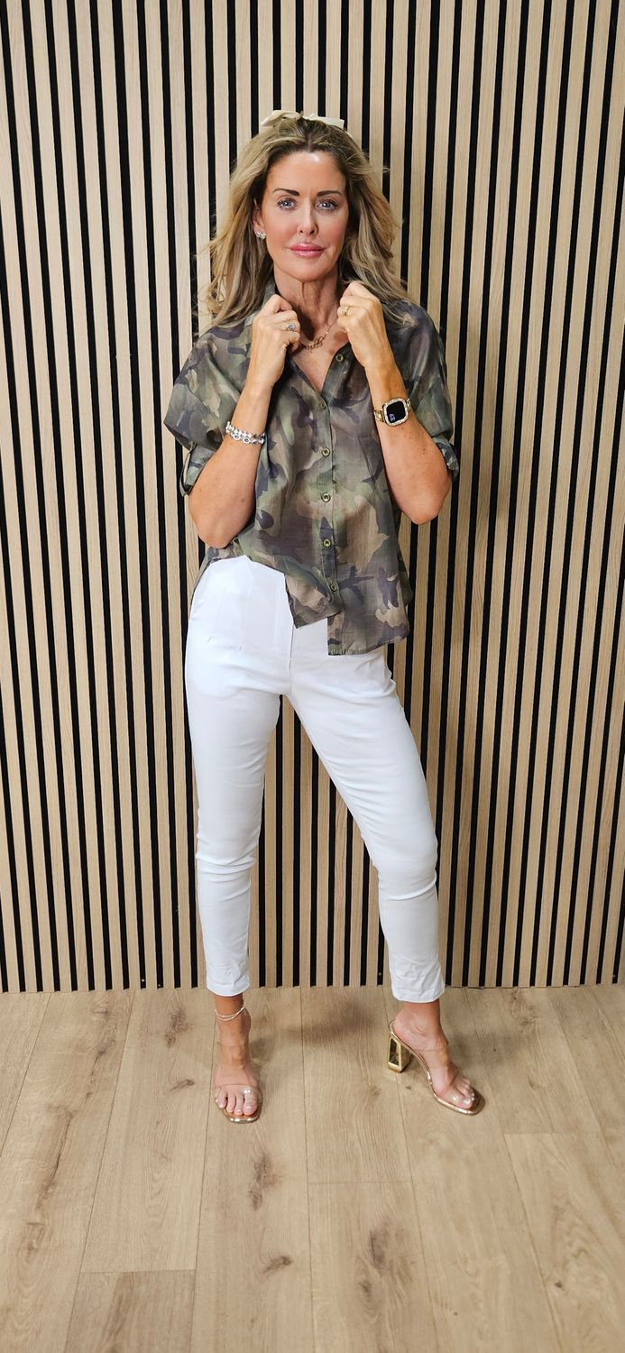 Silk Blend Camouflage Shirt