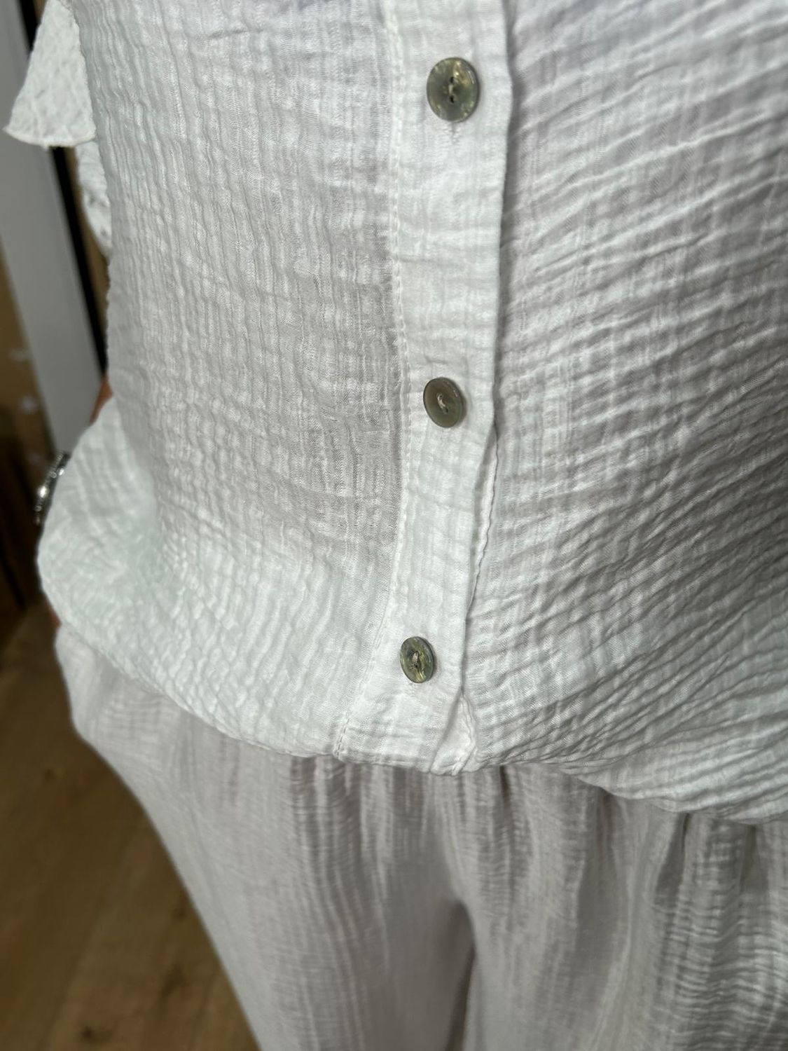 Crinkle Texture Co-Ord Set – £36.24 ~ White