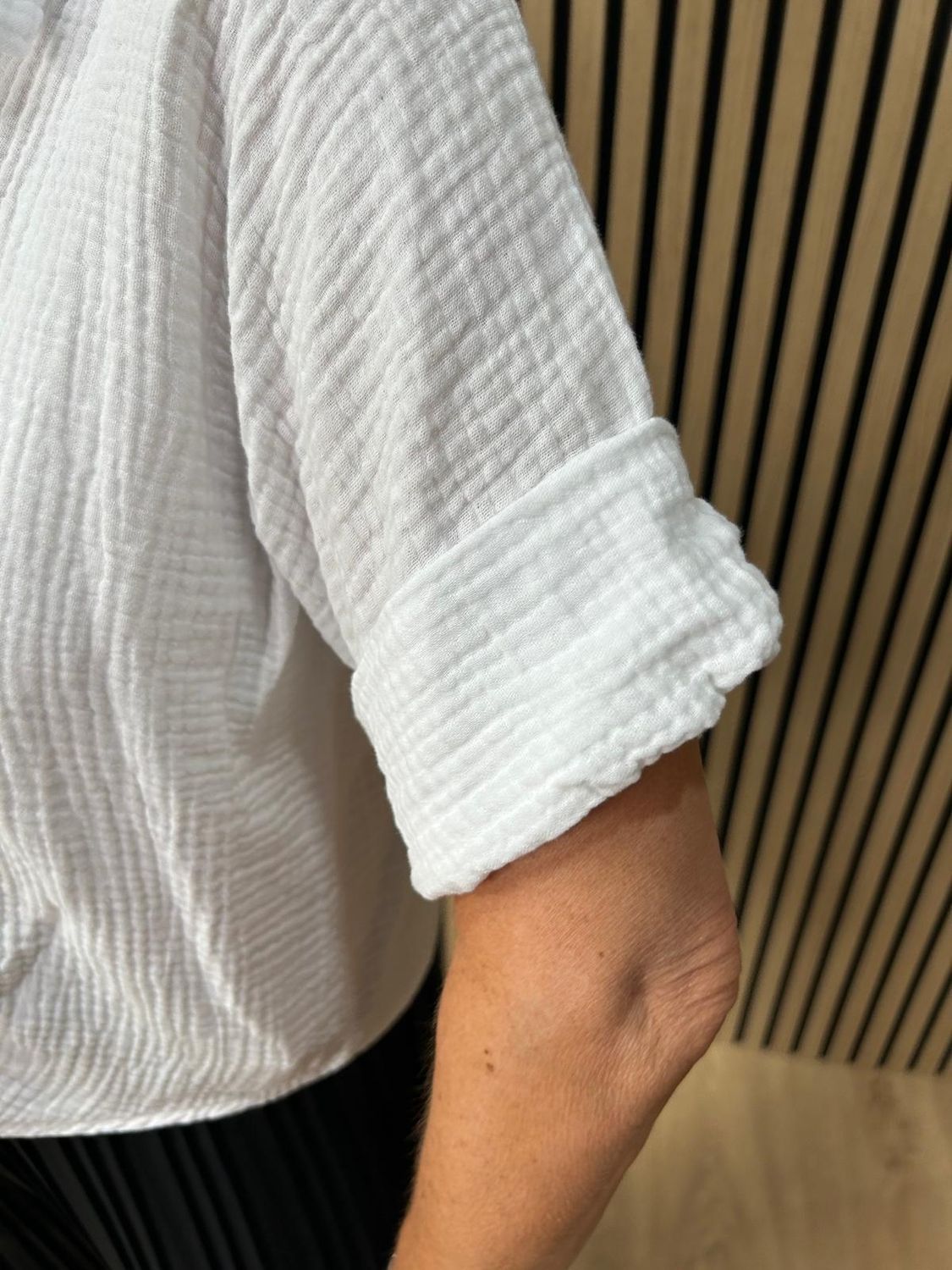 Cotton Tie Front Shirt ~ White