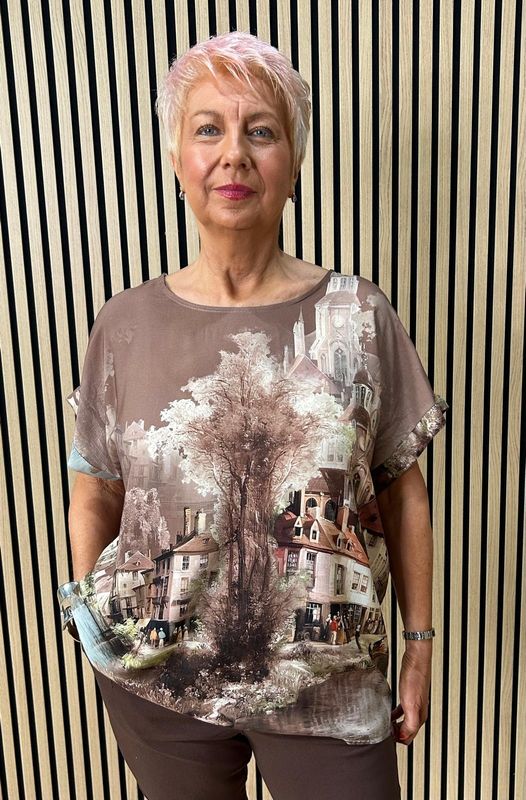 Scenic Print Relaxed Fit Top