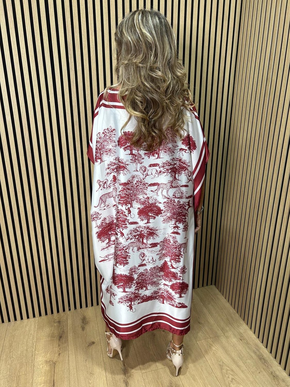 Safari Print Belted Maxi Dress ~ Plum
