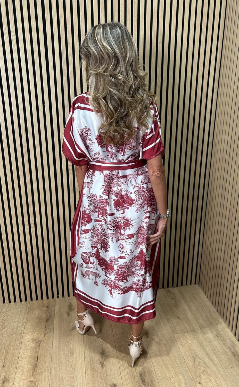 Safari Print Belted Maxi Dress ~ Plum