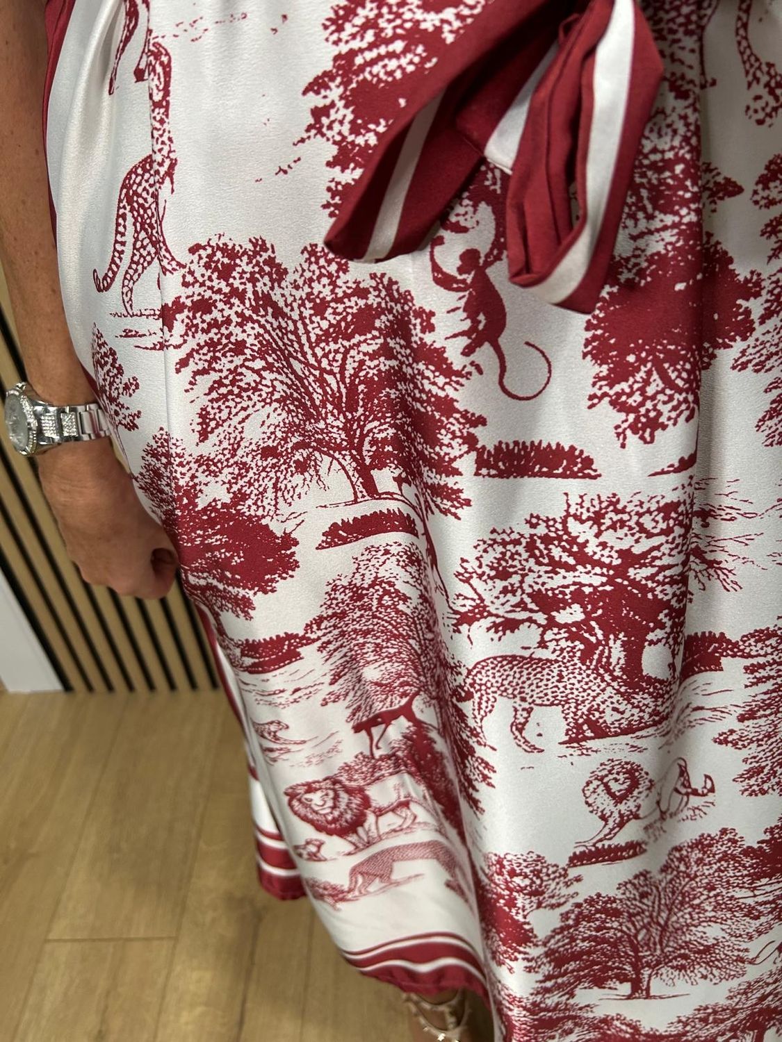 Safari Print Belted Maxi Dress ~ Plum