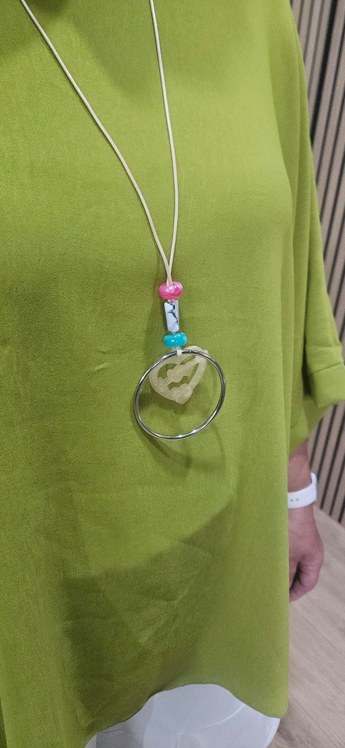 Oversized Batwing Necklace Top – Lime