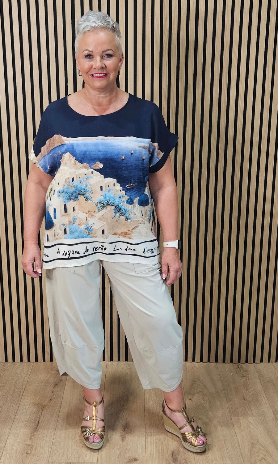 Côte d'Azur Scenic Print Top