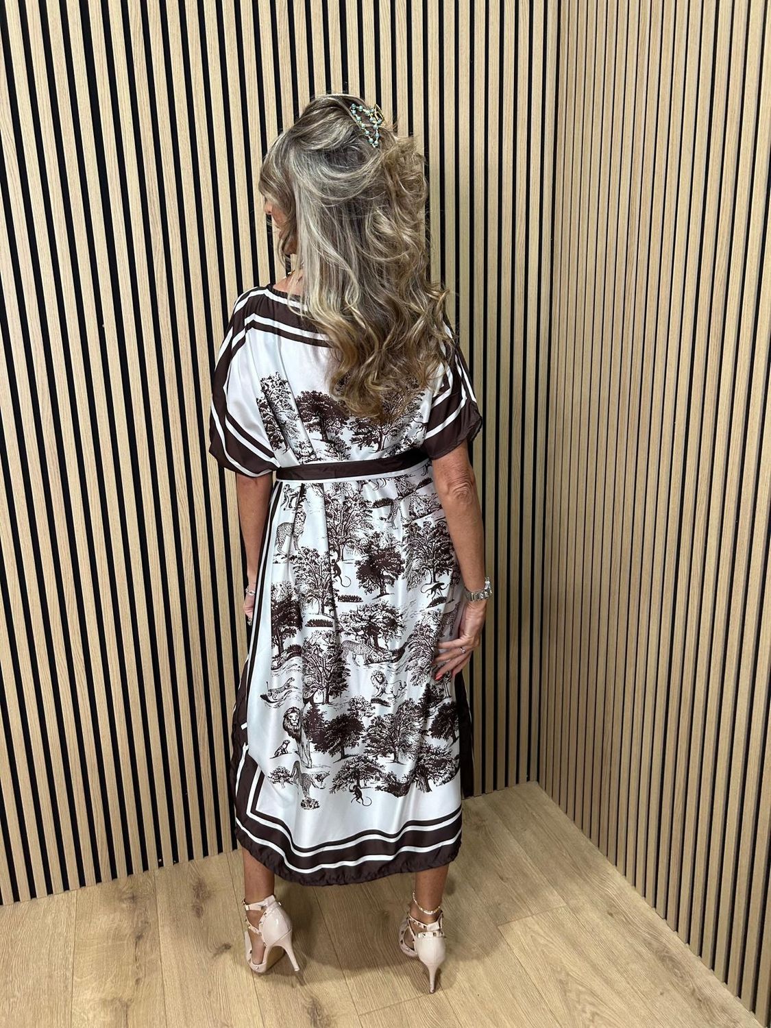 Safari Print Belted Maxi Dress ~ Chocolate