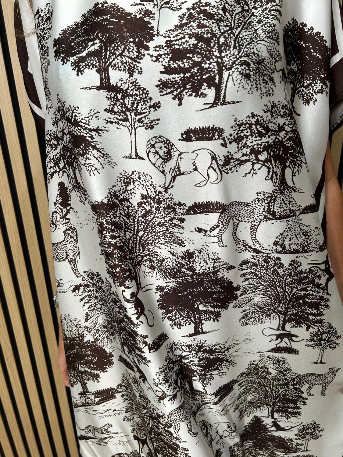 Safari Print Belted Maxi Dress ~ Chocolate