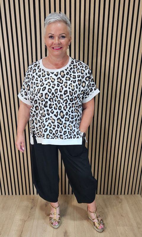 Animal Print Oversized Top