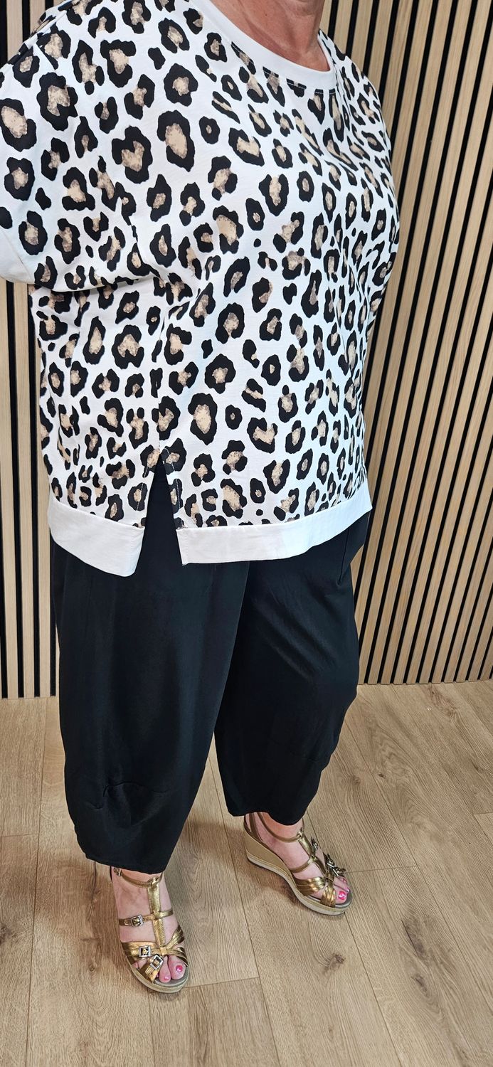 Animal Print Oversized Top