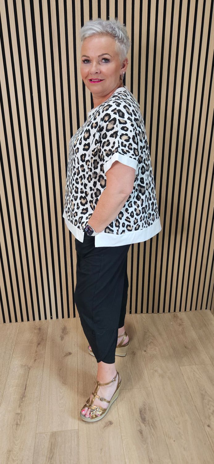 Animal Print Oversized Top