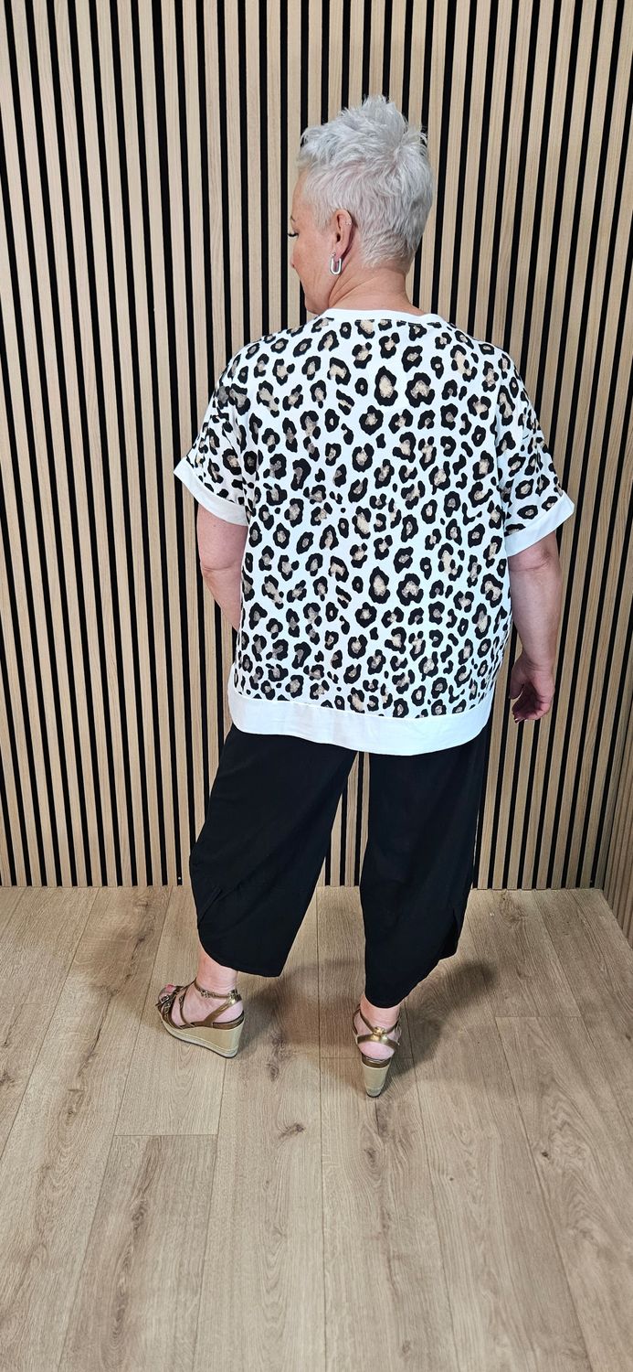 Animal Print Oversized Top