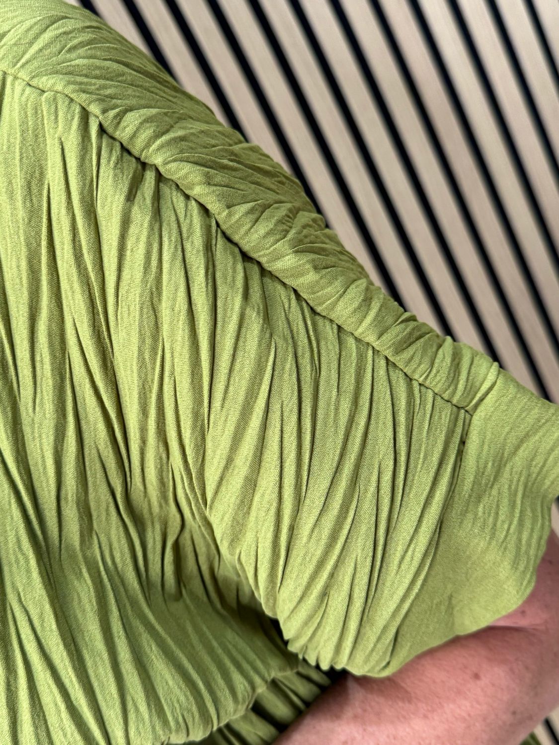 Crinkle Oversized Top - Olive Green