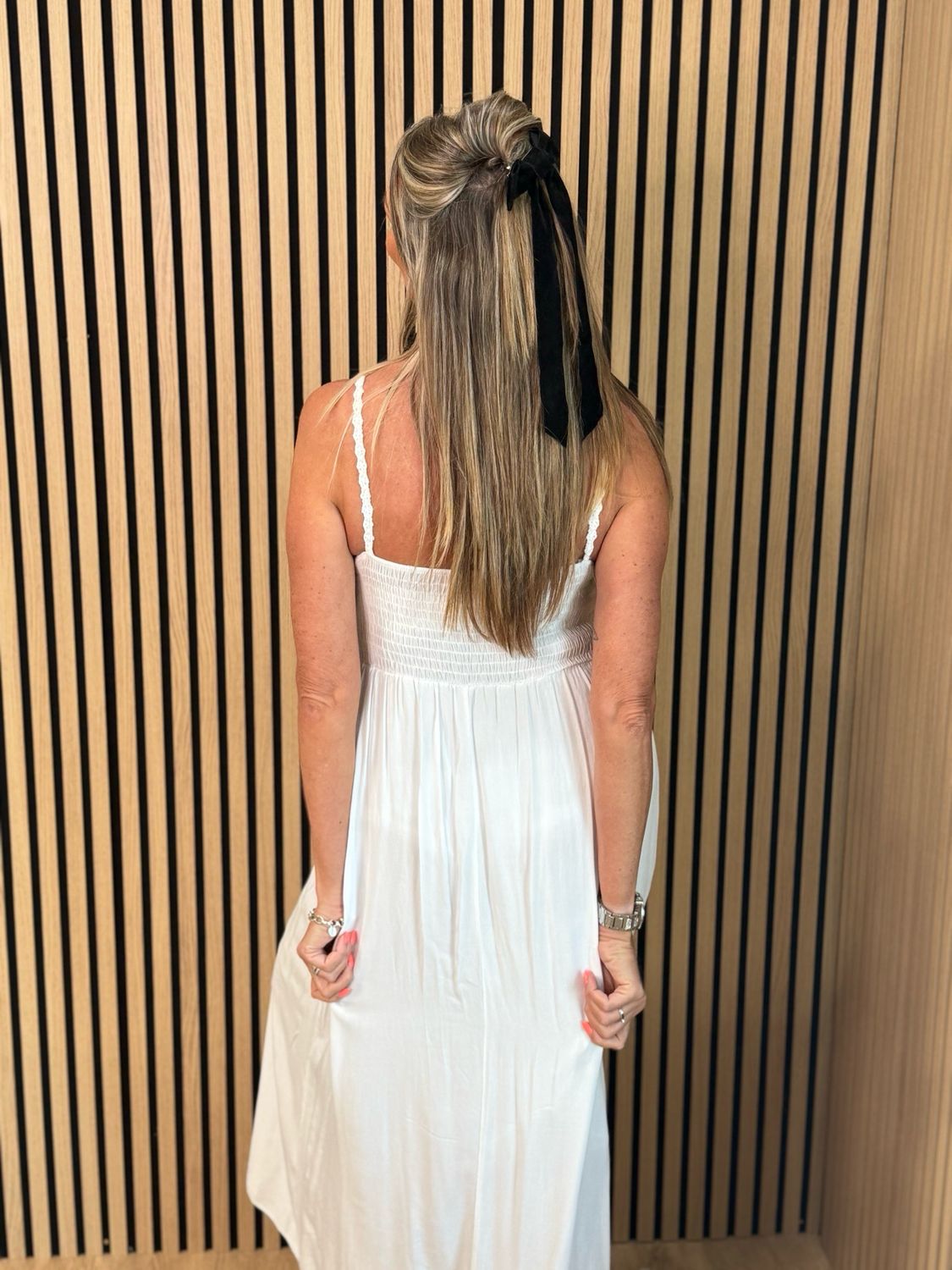Lace Bodice Maxi Dress - White