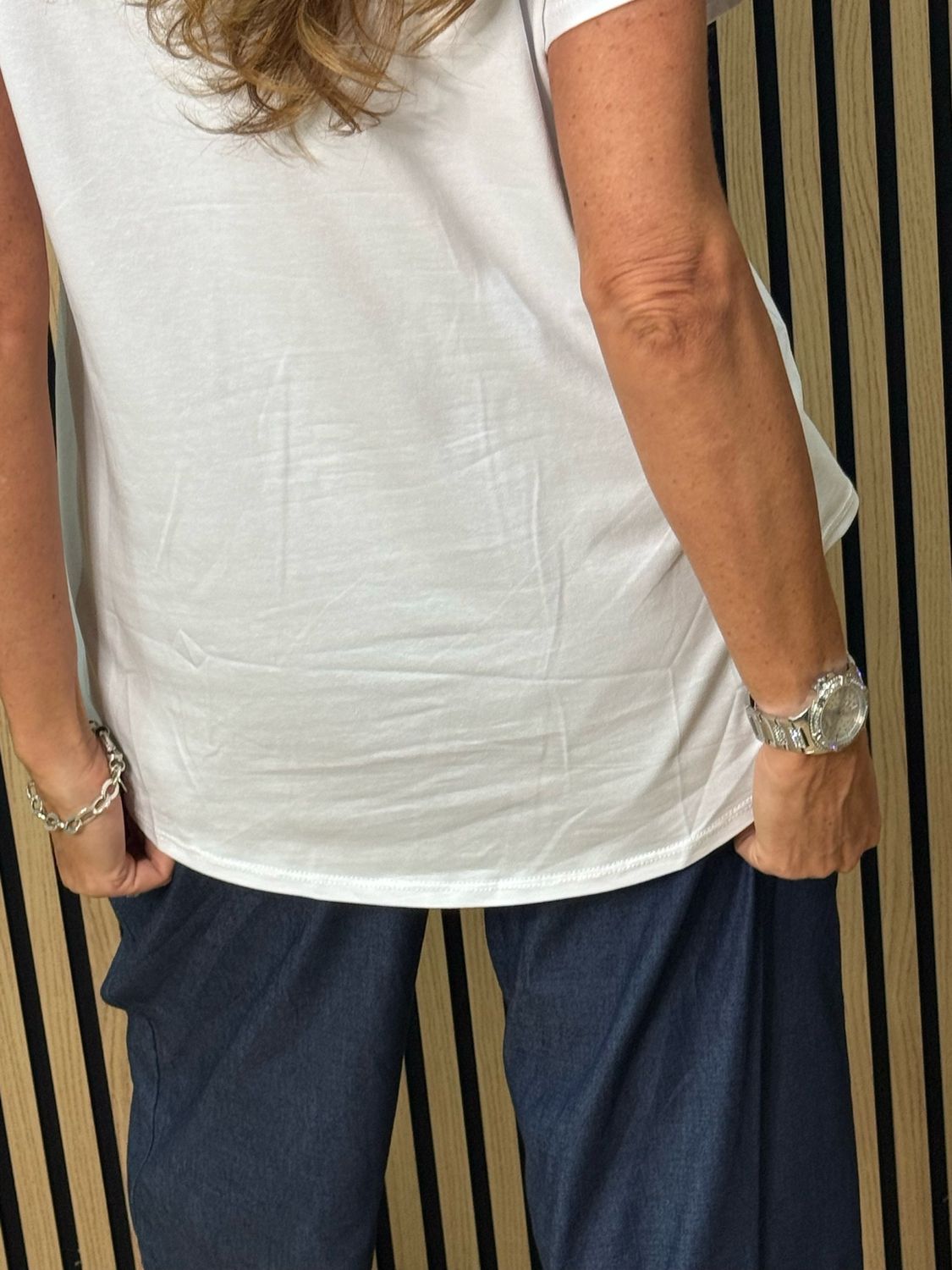 Heart Print T-Shirt - White/Navy