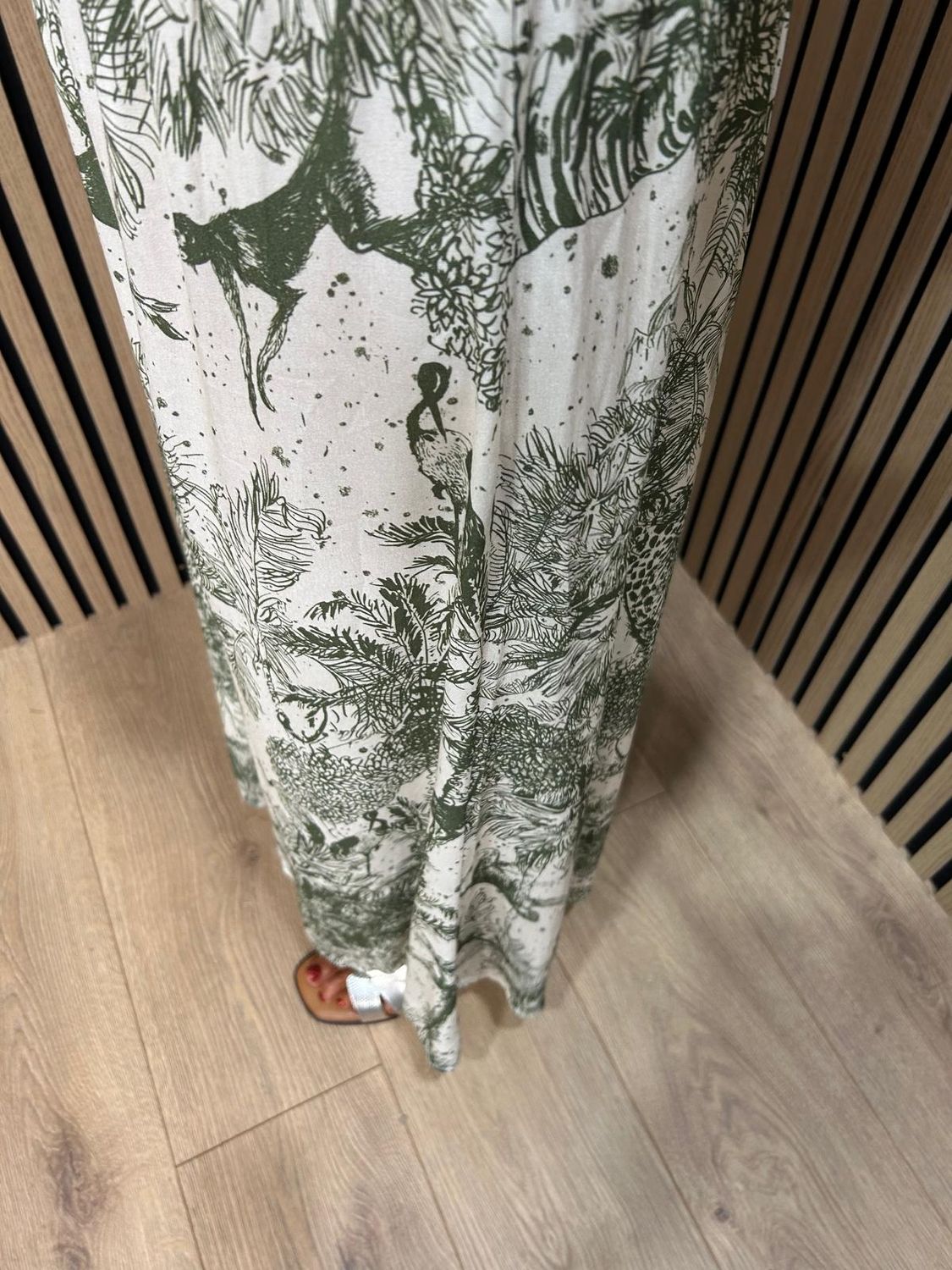 Safari Sketch Wide Leg Cotton Trousers – Khaki