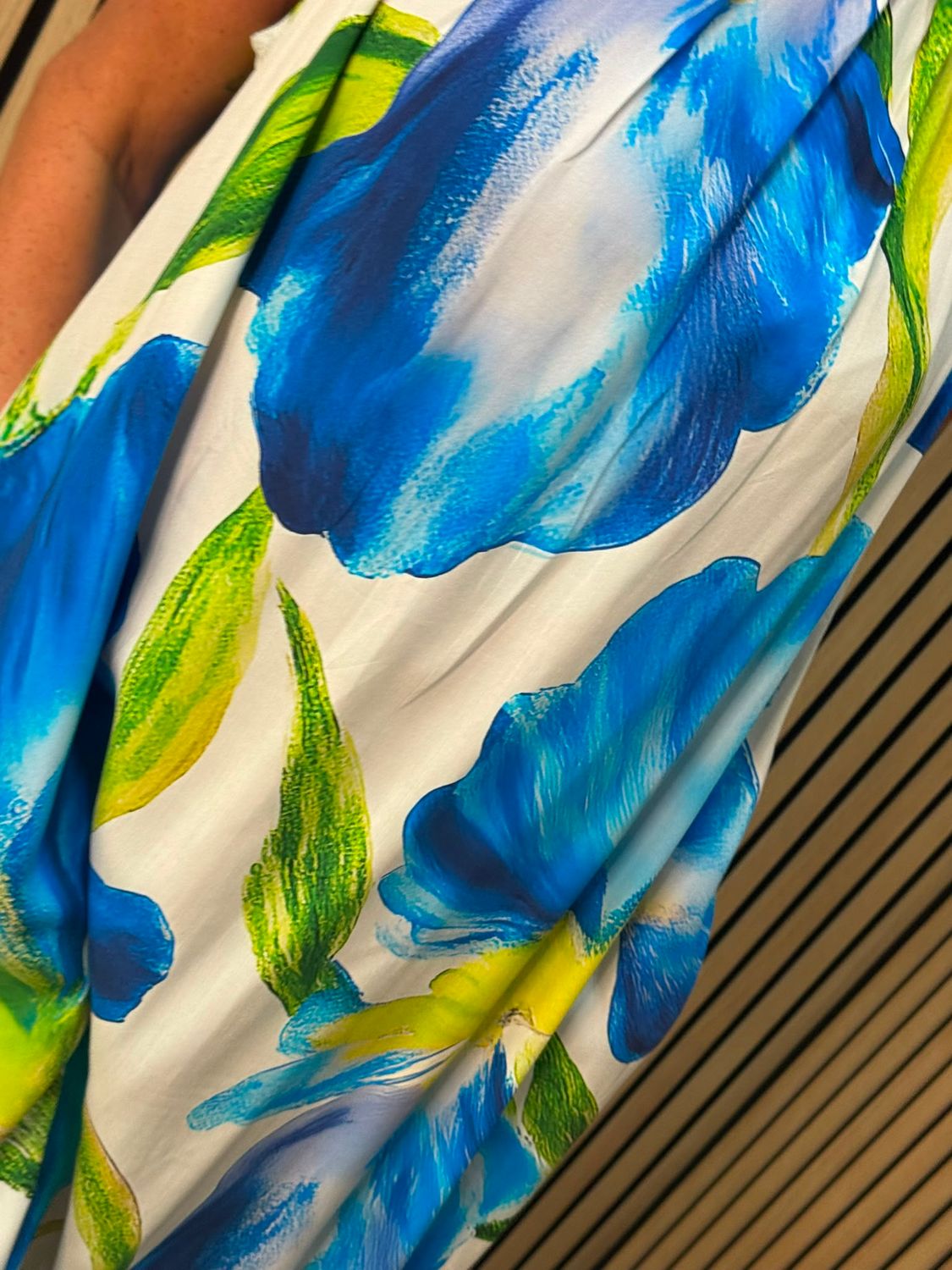 Blue Floral Beaded Maxi Dress –