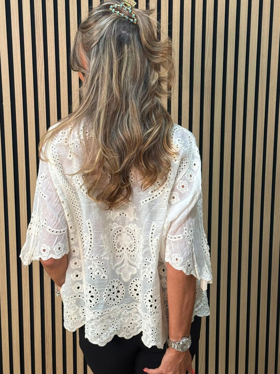 Cotton Broderie Lace Top – Cream