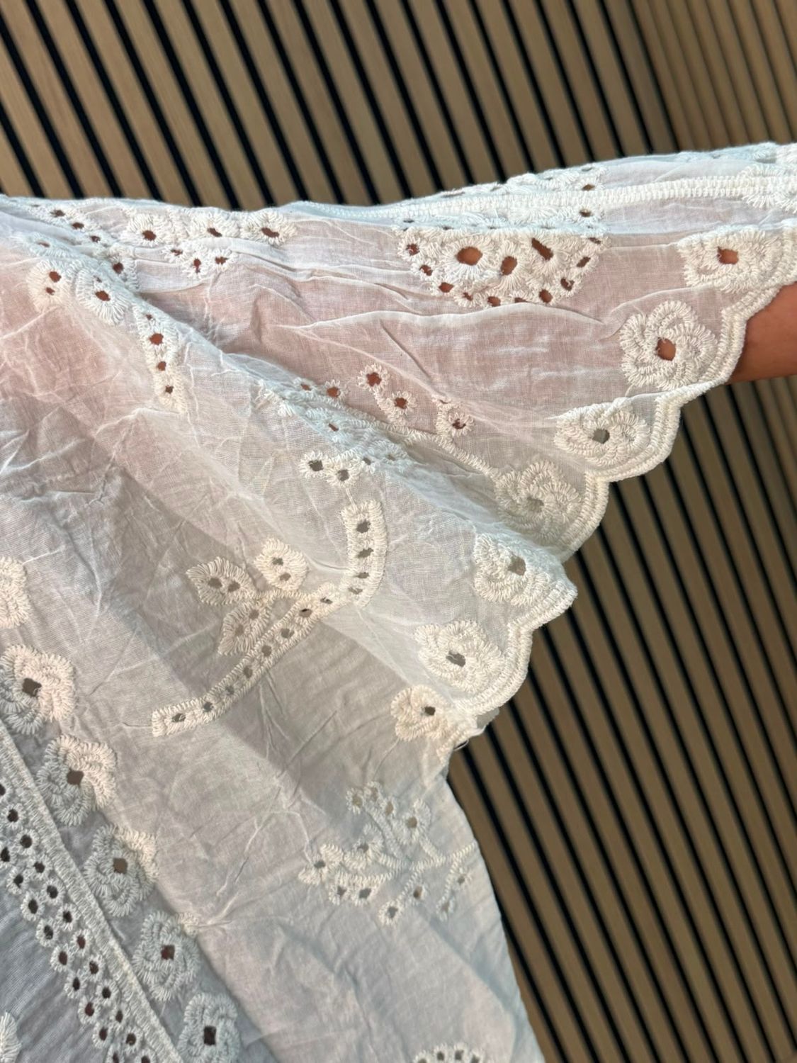 Cotton Broderie Lace Top – Cream