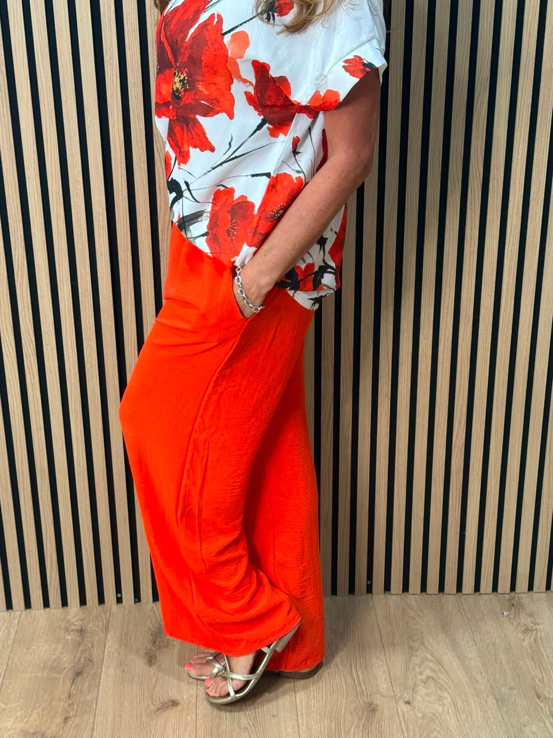Floral Print Co-Ord Set - Poppy red
