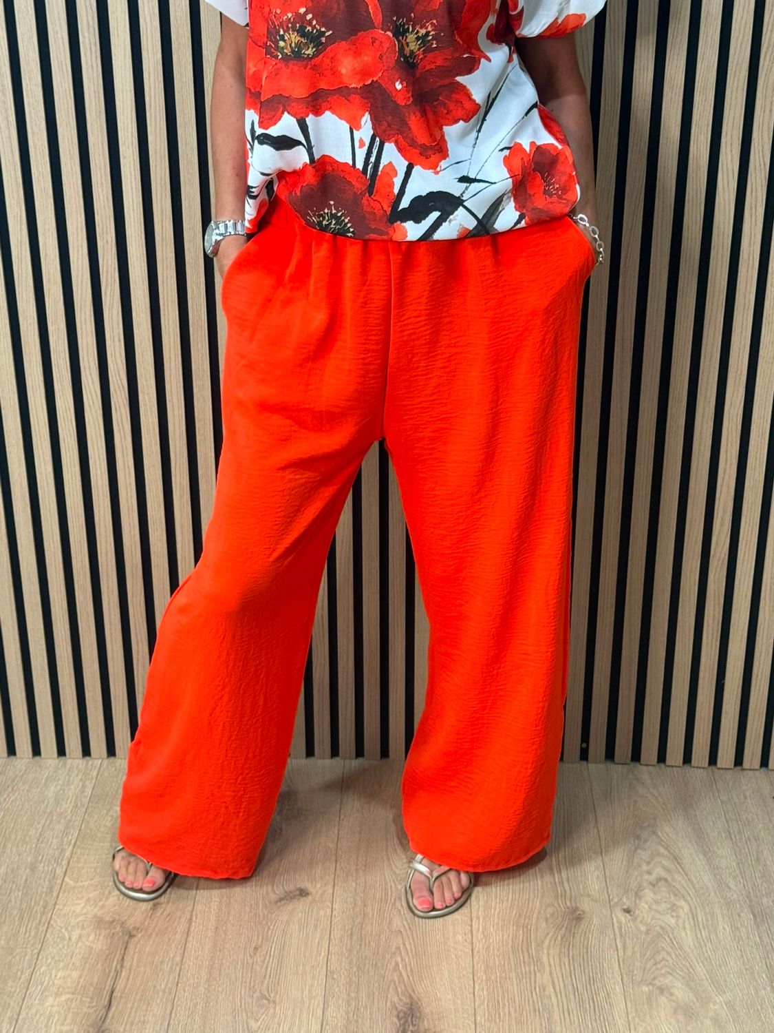 Floral Print Co-Ord Set - Poppy red