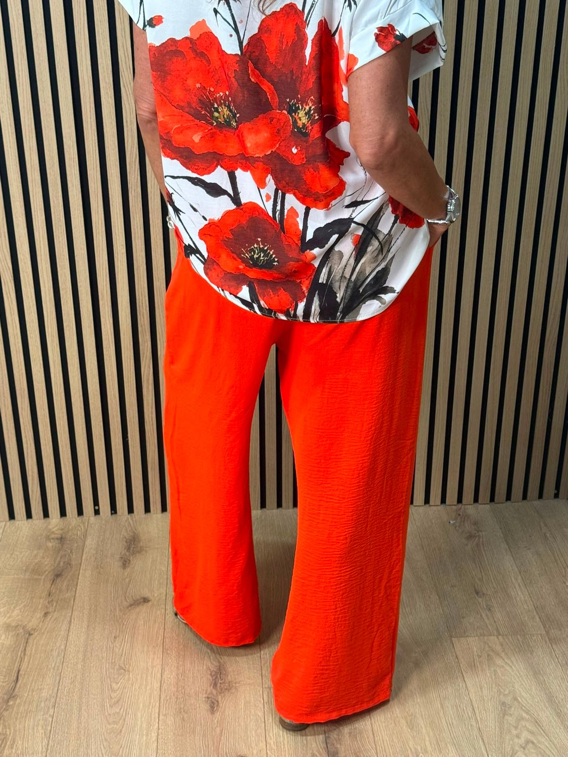 Floral Print Co-Ord Set - Poppy red