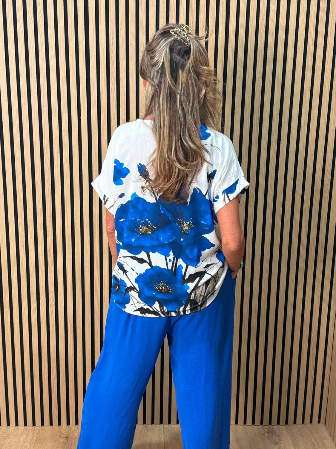 Floral Print Co-Ord Set - Royal Blue