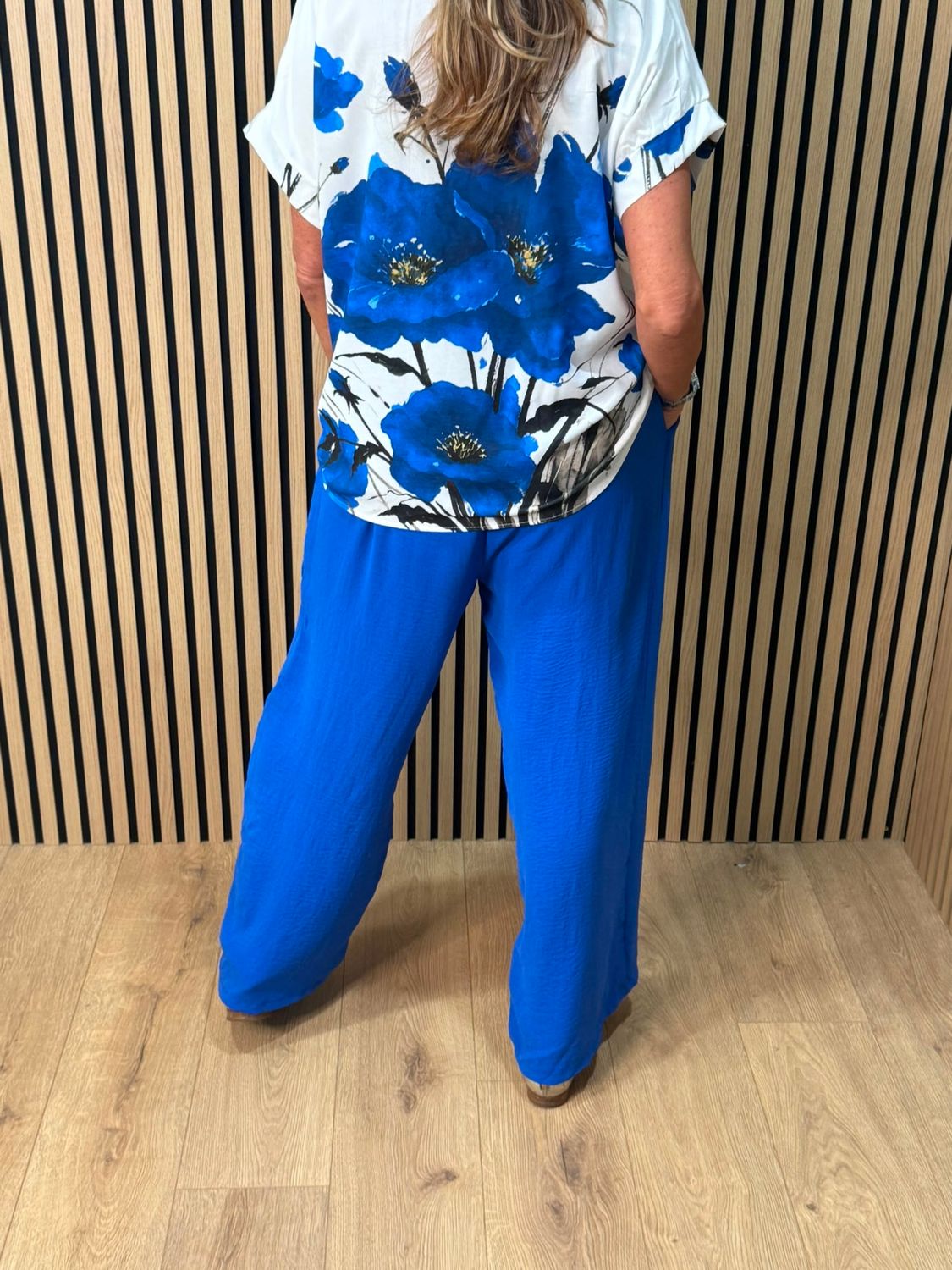 Floral Print Co-Ord Set - Royal Blue