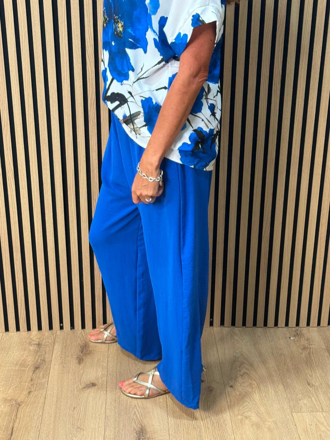 Floral Print Co-Ord Set - Royal Blue