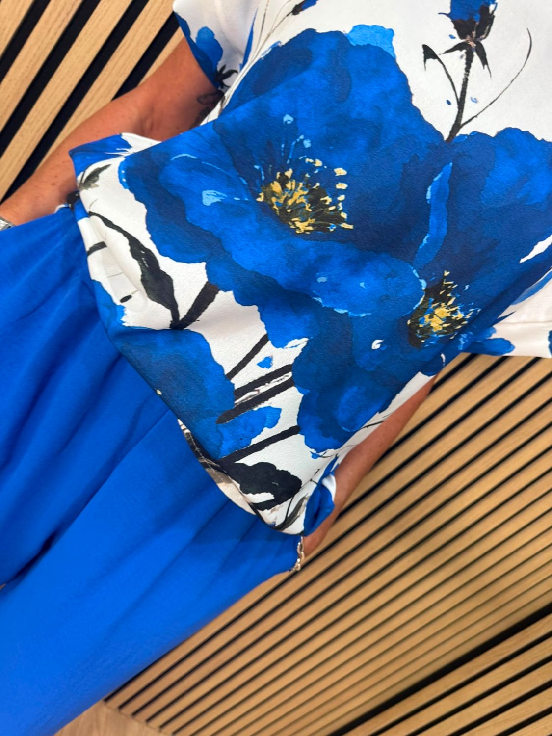 Floral Print Co-Ord Set - Royal Blue