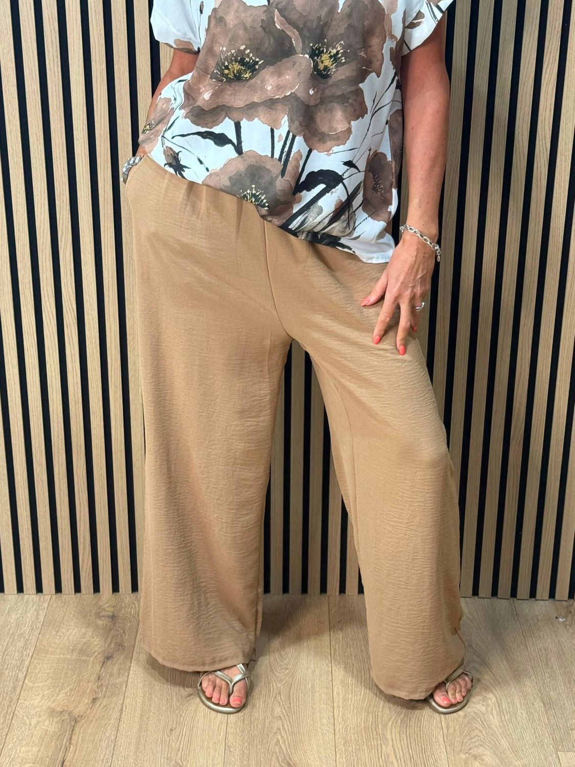 Floral Print Co-Ord Set - Mocha