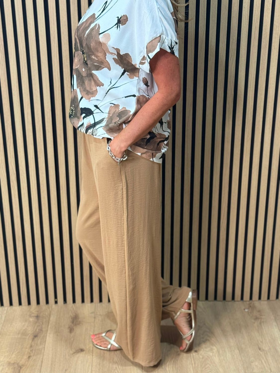Floral Print Co-Ord Set - Mocha