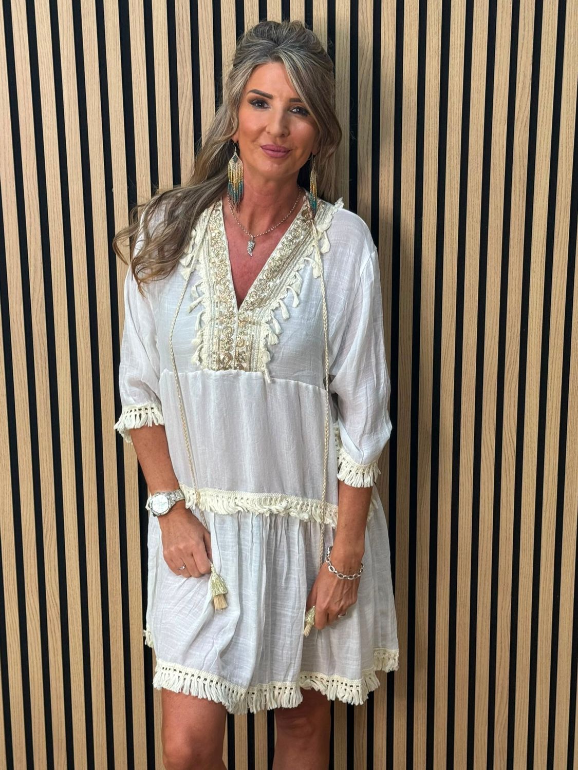 Boho Embellished Beach Cover-Up
