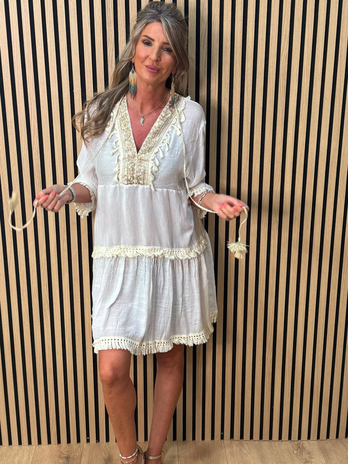 Boho Embellished Beach Cover-Up
