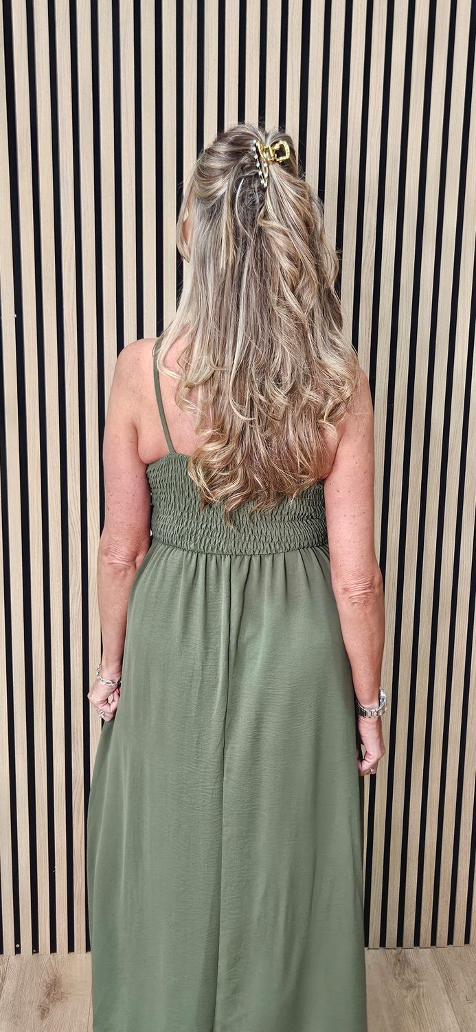 Beaded Strap Maxi Dress – Khaki